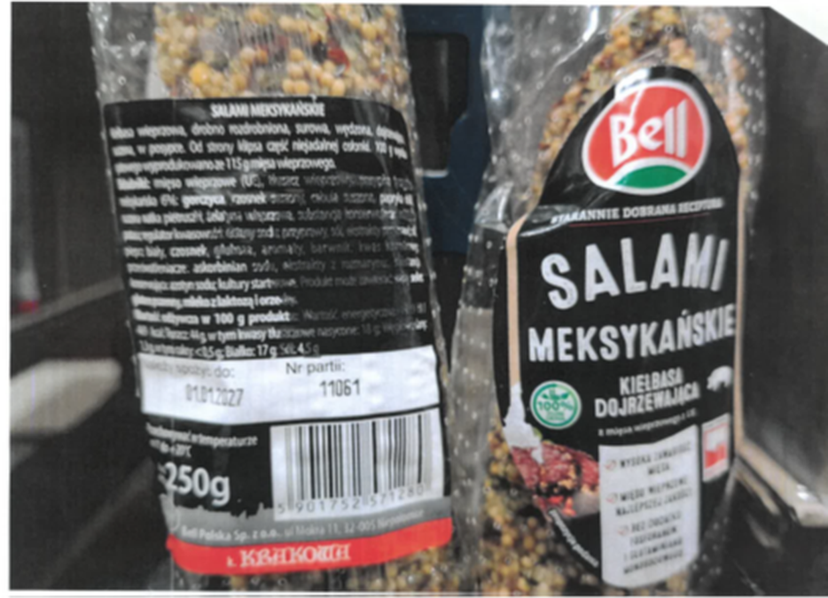 Wycofane ze sprzedaży salami wyprodukowane przez Bell Polska Sp. z o.o