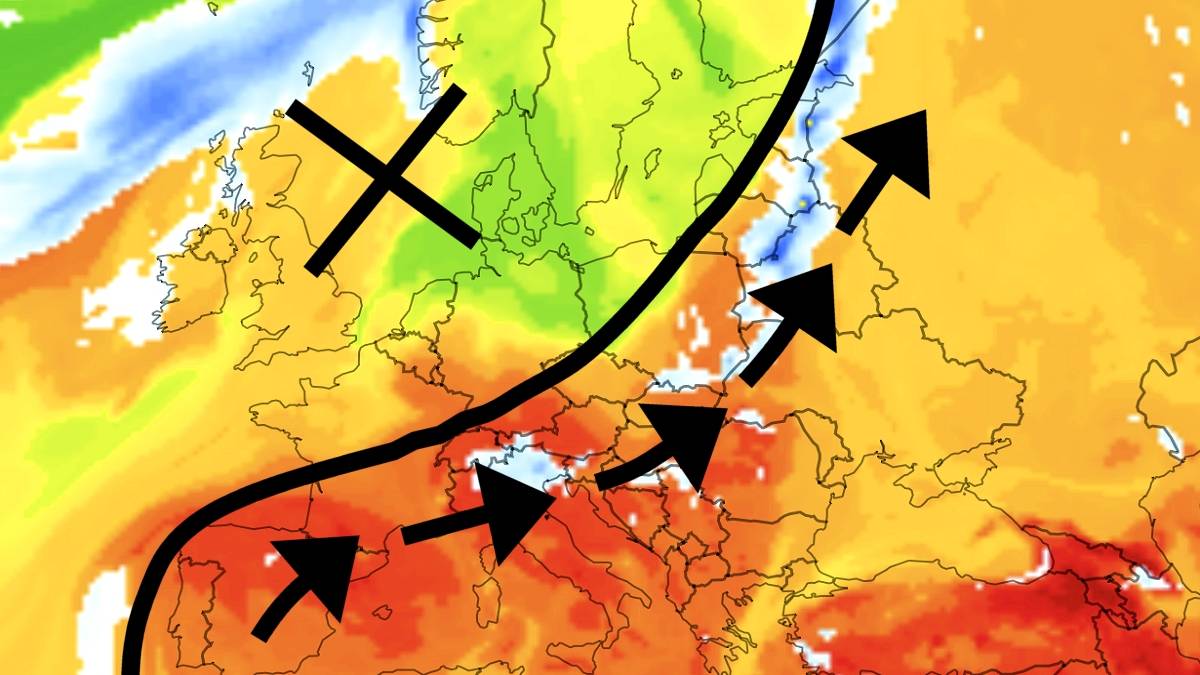 Nad Polskę napłynie gorące powietrze. Deszcze zostaną zablokowane na północnym zachodzie Europy. Fot. imweather.com