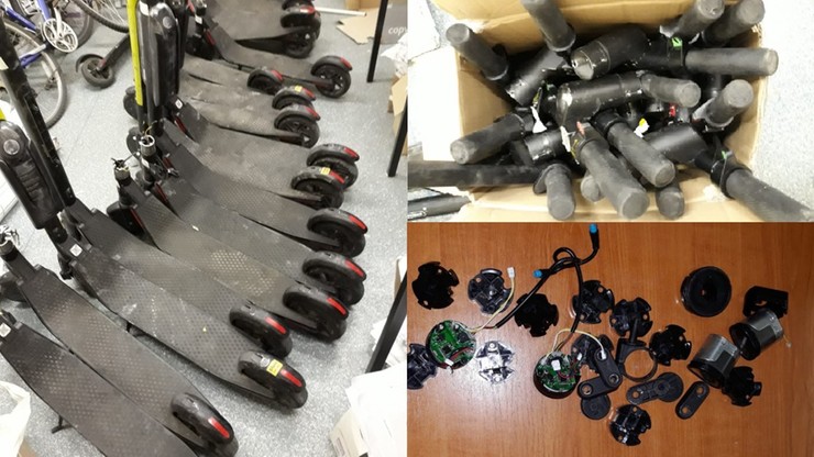 Skradziono 60 elektrycznych hulajnóg wartych 190 tys. zł. Podejrzani w rękach policji
