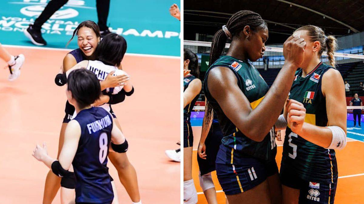 Siatkarki świętujące zwycięstwo w finale mistrzostw świata.