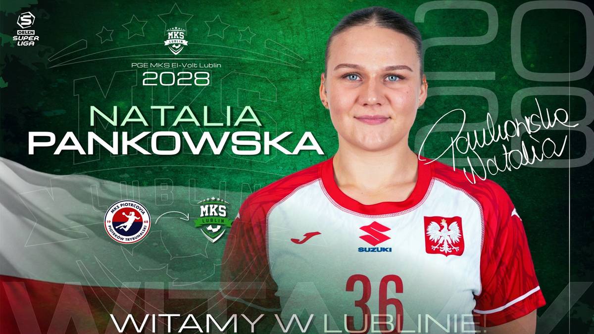 Portret Natalii Pankowskiej w stroju reprezentacji Polski z numerem 36.