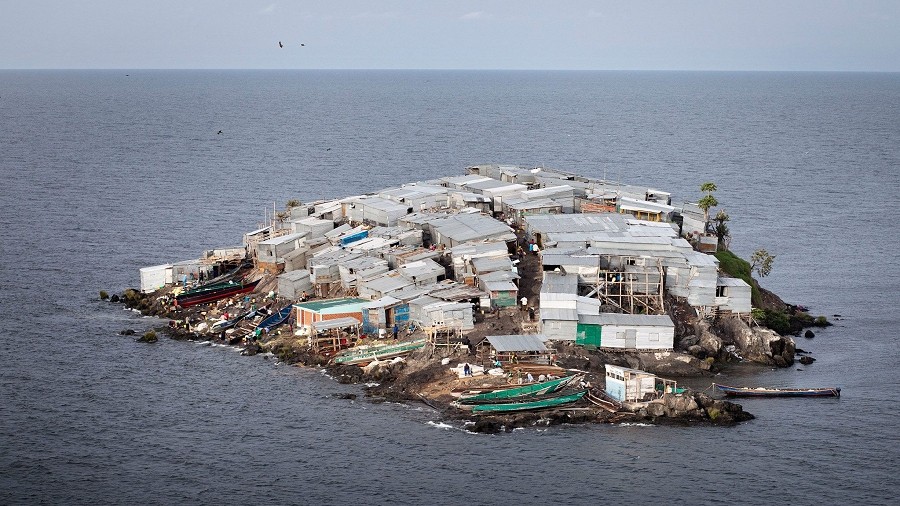 Wyspa Migingo. Fot. Twitter / @BestEarthPix.