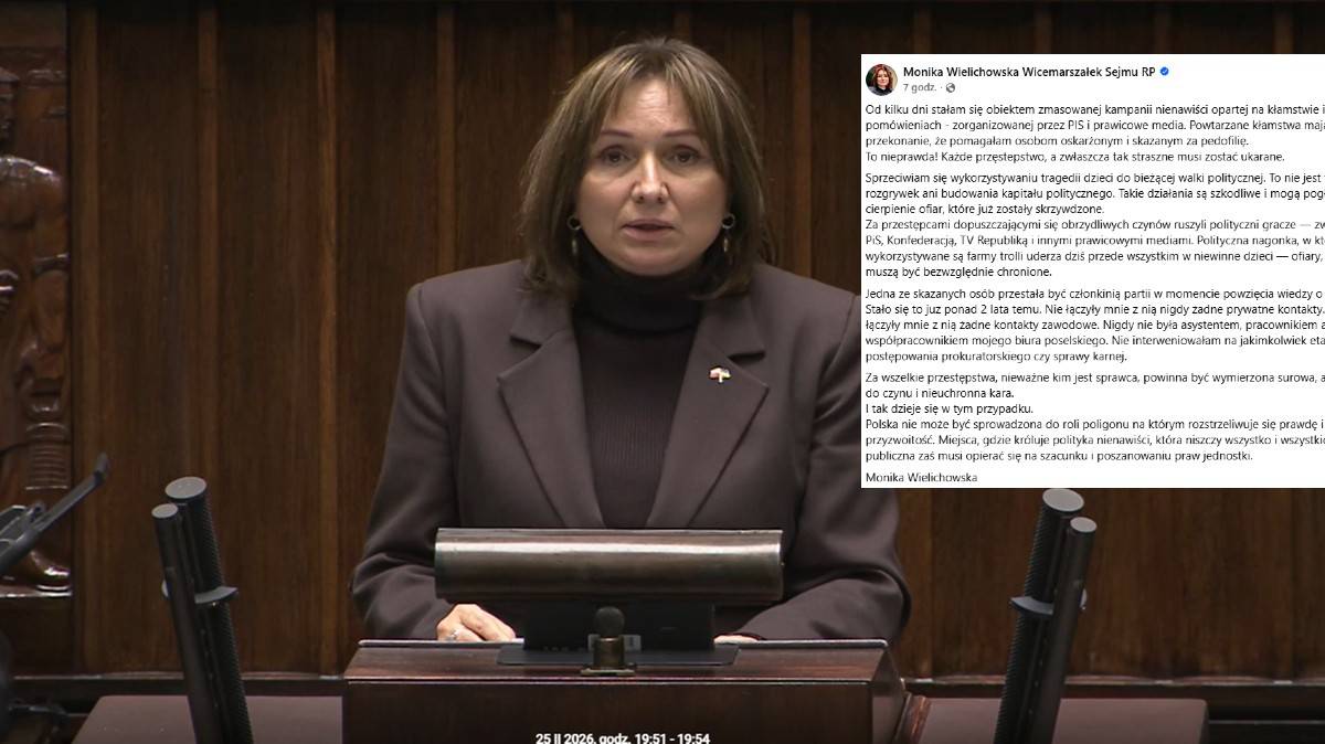 Wicemarszałek Sejmu Monika Wielichowska podczas przem&oacute;wienia w Sejmie.