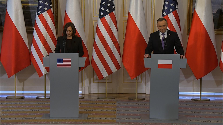 Wojna w Ukrainie. Kamala Harris, wiceprezydent USA w Polsce. Spotkania z premierem i prezydentem