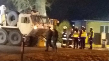 Wypadek amerykańskiej ciężarówki w Gorzowie Wlkp. Paliwo wylało się na ulicę
