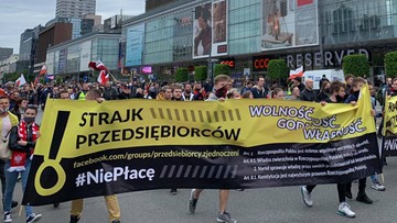 Strajk przedsiębiorców w Warszawie. Zatrzymano ponad 380 osób
