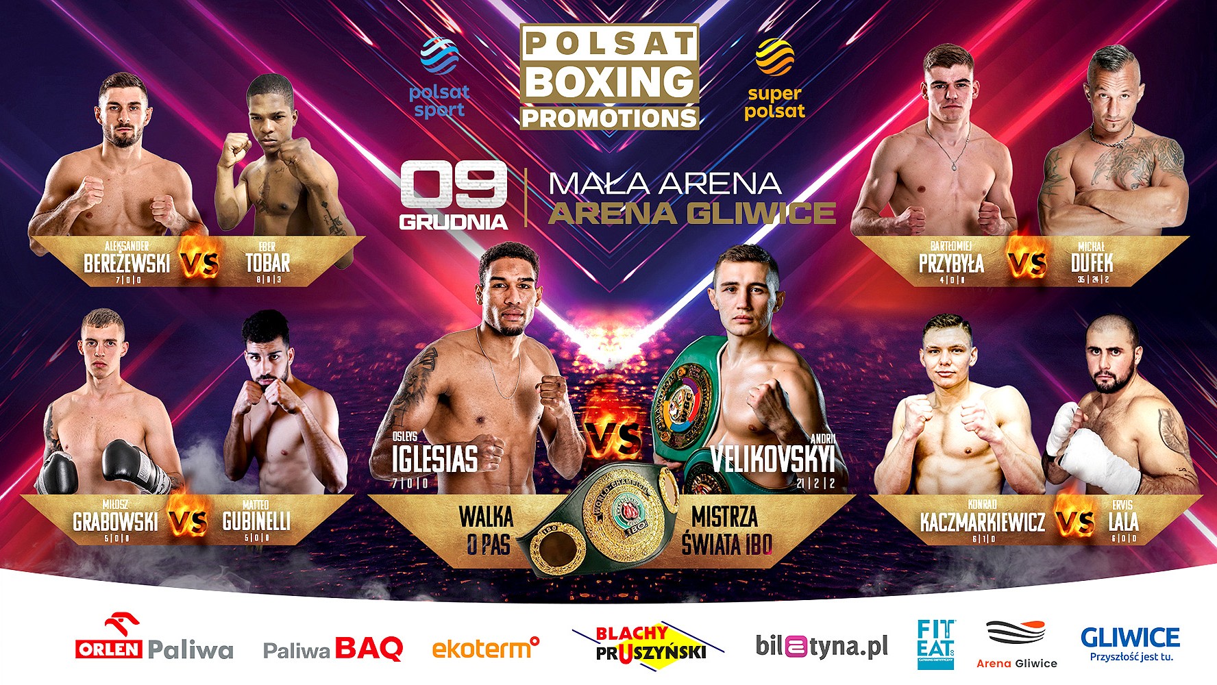 Gala Polsat Boxing Promotions w piątek 9 grudnia w Gliwicach