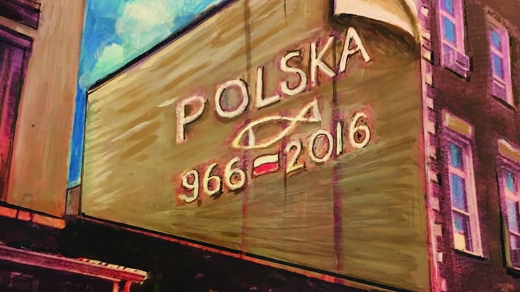 Nowojorski mural upamiętnia 1050. rocznicę chrztu Polski
