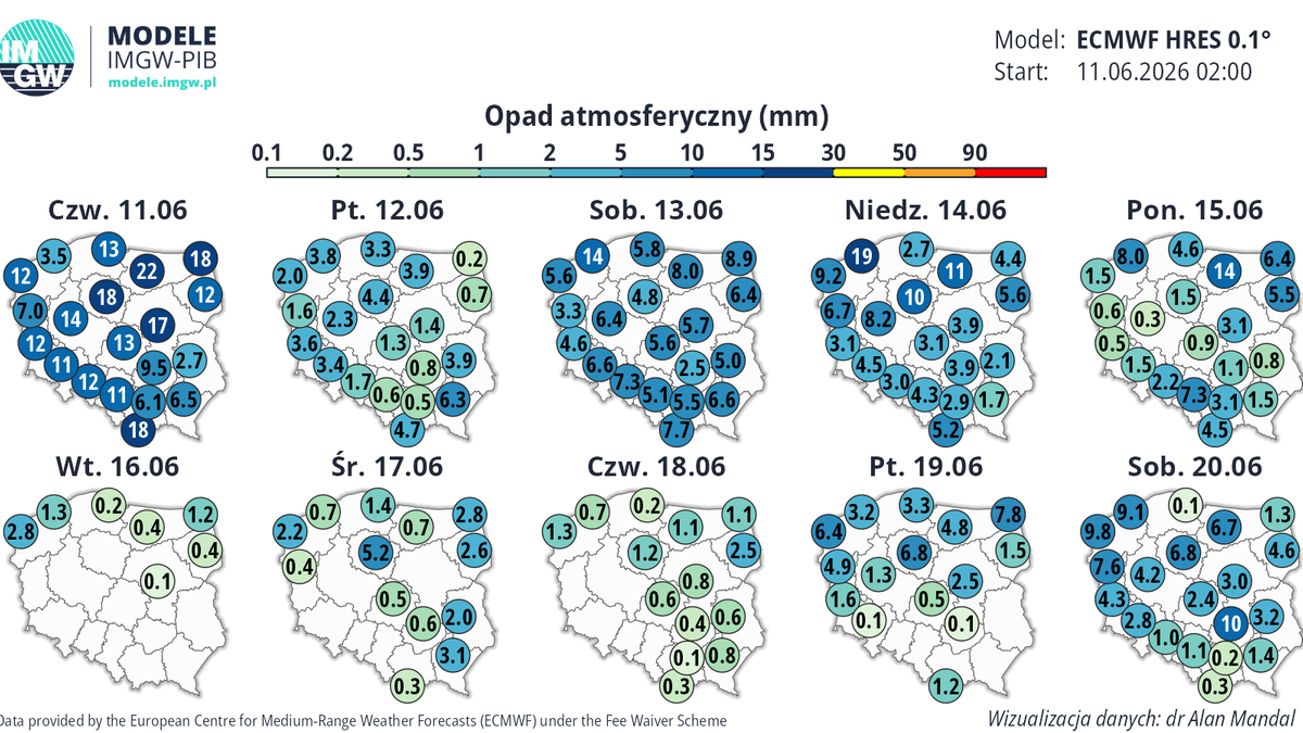 Deszczowa i burzowa aura nie ustąpi do weekendu. Potem, po chwilowym uspokojeniu, czekają nas kolejne opady, z czasem w całej Polsce