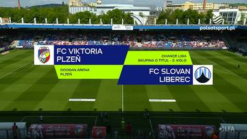 Grafika meczowa: FC Viktoria Pilzno kontra FC Slovan Liberec na stadionie Doosan Arena.