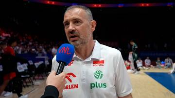 Nikola Grbić, trener reprezentacji Polski w siatkówce, udziela wywiadu.