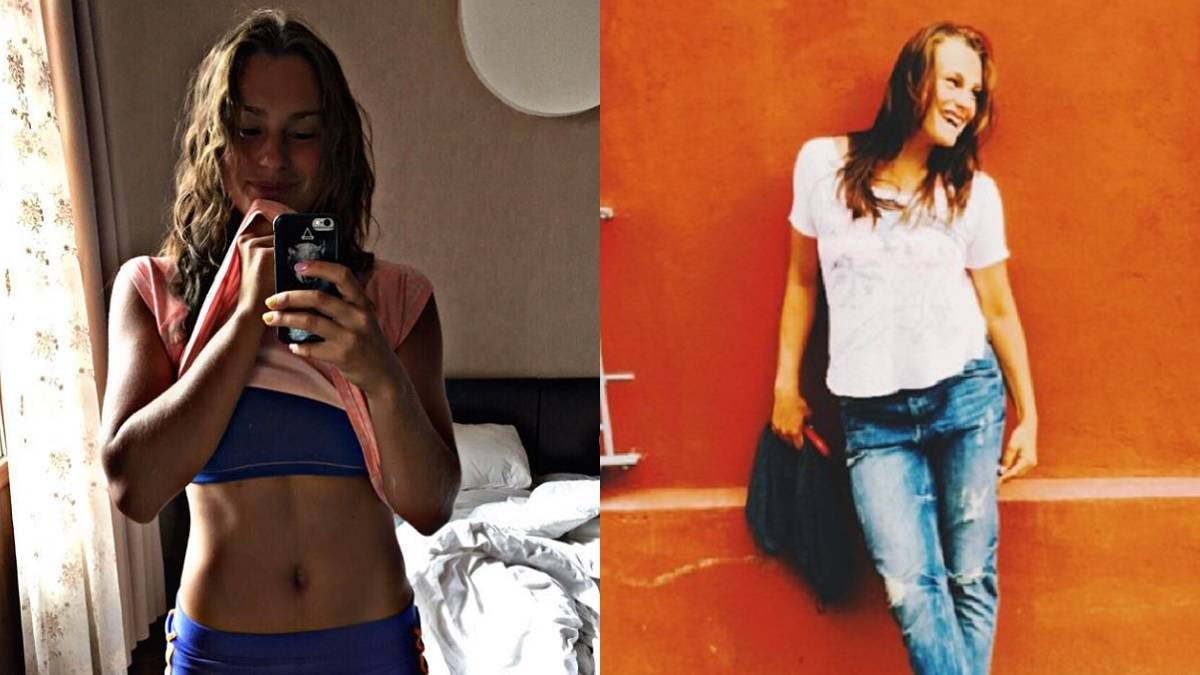 Dwie fotografie Aryny Sabalenki por&oacute;wnujące jej wygląd w przeszłości.