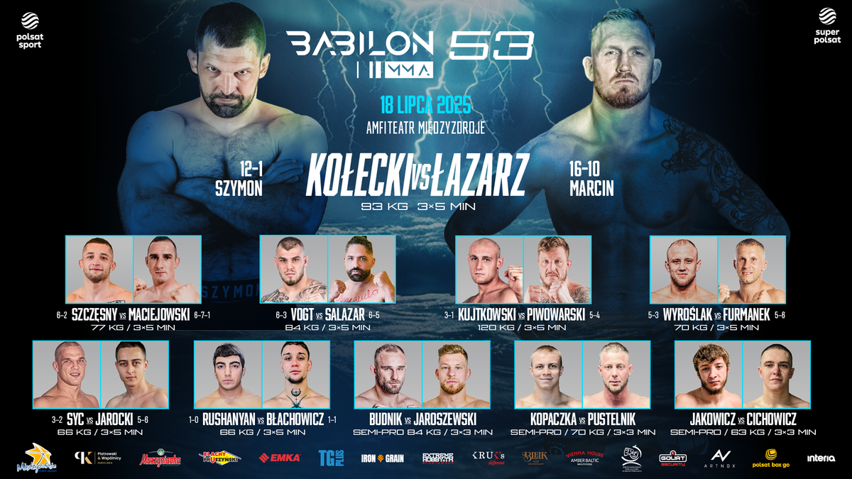 ​Babilon MMA 53: Kołecki vs Łazarz. Karta walk