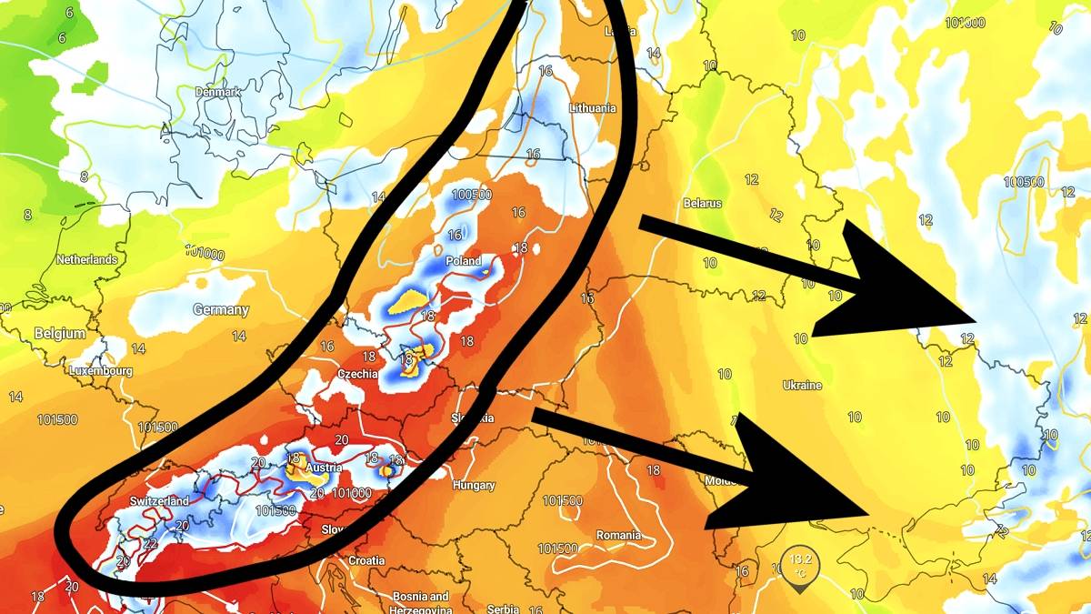W poniedziałek nad Polskę nadciągnie front atmosferyczny. Fot. imweather.com