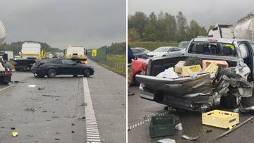 Karambol na autostradzie A1. Kilka osób poszkodowanych, trwa akcja służb
