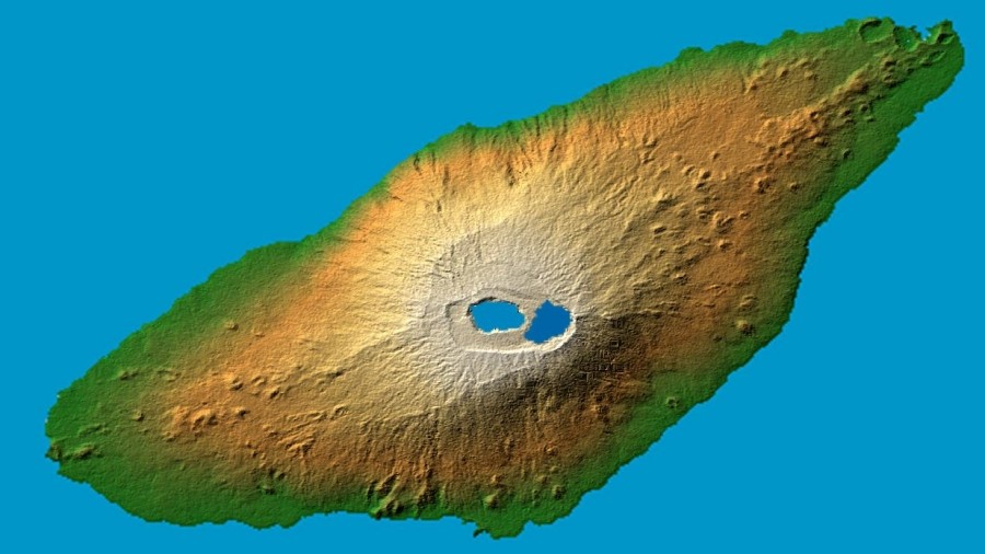 Wyspa Ambae i masyw wulkaniczny. Fot. Wikipedia / NASA.