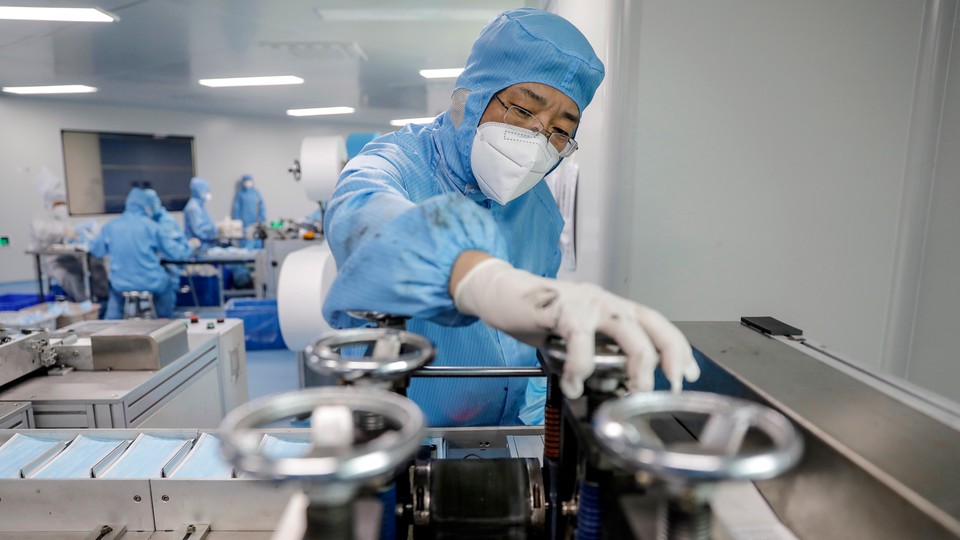 Fabryka maseczek w Chinach 