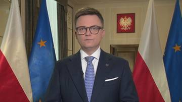 "Te wydarzenia mogą budzić lęk". Apel marszałka w orędziu
