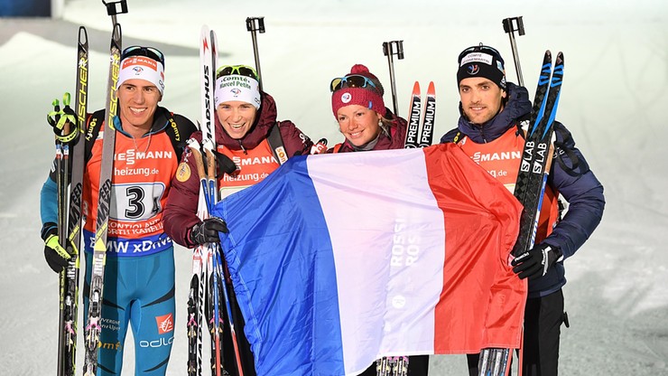 PŚ w biathlonie: Francja najlepsza w sztafecie mieszanej, Polska dwudziesta