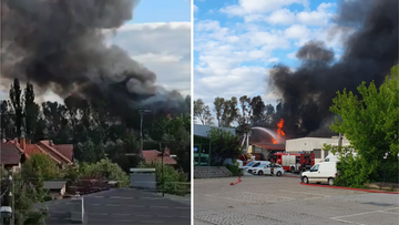 2025-05-04 Gęsty dym nad Łodzią, doszło do wybuchu. W akcji kilkanaście zastępów straży
