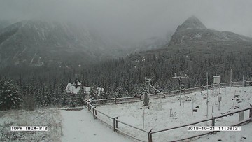 Minus cztery stopnie i 3 cm śniegu na Kasprowym Wierchu. W Tatrach zima