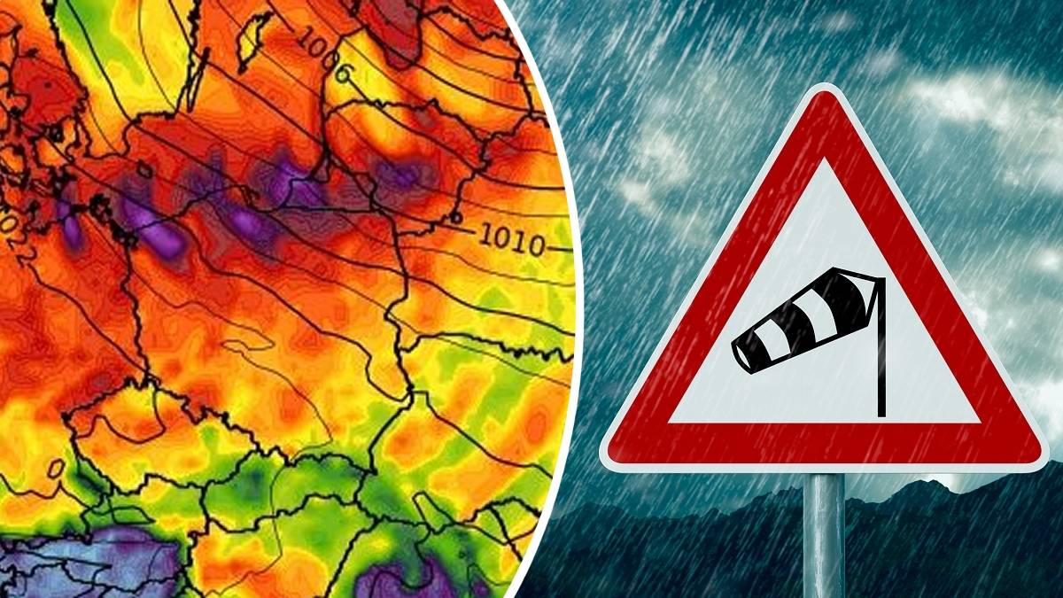 Nad Polskę nadciąga wichura. Fot. wxcharts.com