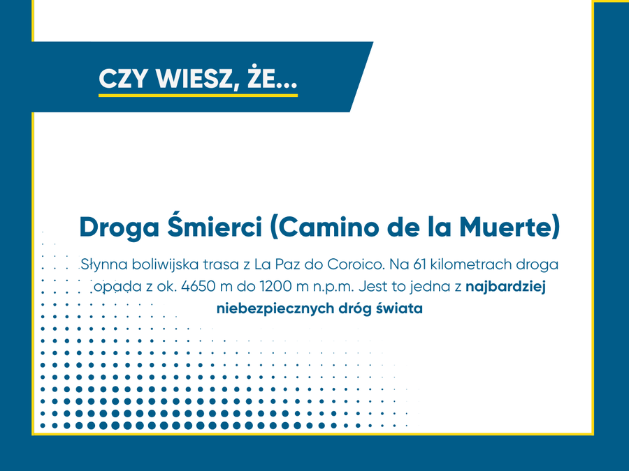 Droga Śmierci w Boliwii to jedna z najbardziej niebezpiecznych tras świata