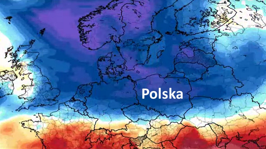 Anomalie temperatury w Europie w dniu 3 lipca 2019 roku. Fot. tropicaltidbits.com