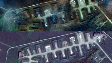 Zdjęcia satelitarne bazy na Krymie. Widać zniszczenia