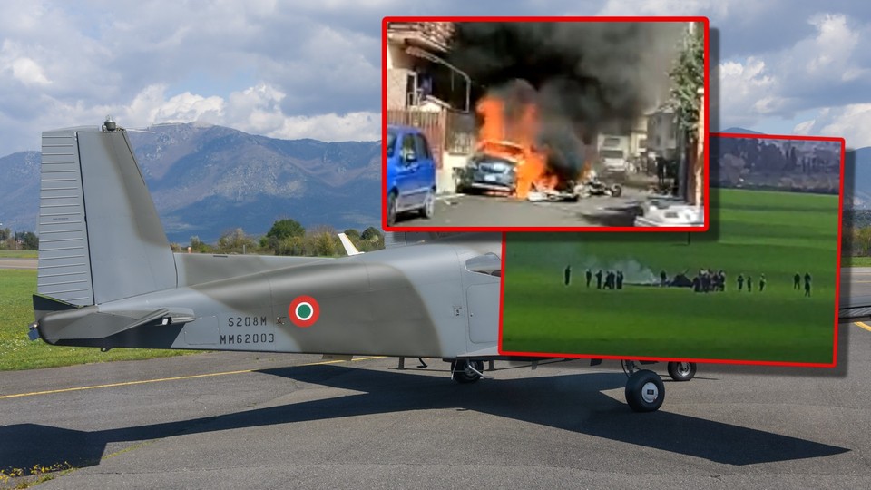 Włochy: Zderzyły się dwa samoloty wojskowe. Jeden spadł na teren zabudowany