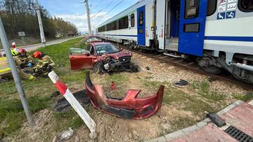 Majówkowy paraliż kolei na Podhalu. Auto wjechało pod ekspresowy pociąg