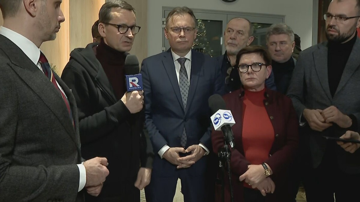 Politycy PiS w PAP. Pojawili się Beata Szydło i Mateusz Morawiecki