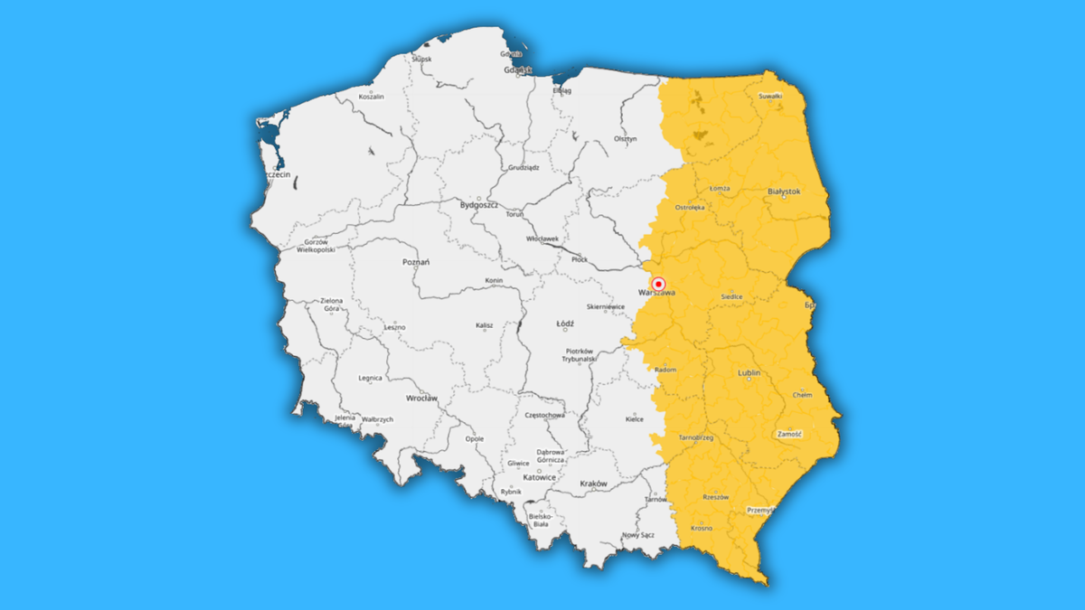 IMGW ostrzega przed burzami i ulewami we wschodniej Polsce. Ostrzeżenia pierwszego stopnia wydano dla sześciu województw