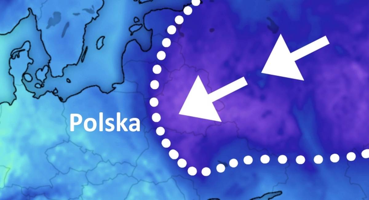 Ze wschodu znów zacznie napływać srogi mróz. Fot. zoom.earth