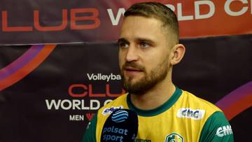 Bartłomiej Bołądź, siatkarz, udziela wywiadu.