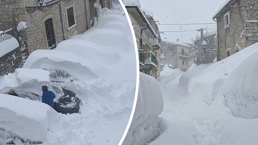 Skutki potężnej śnieżycy we włoskiej Abruzji. Fot. Facebook / Sant'Eufemia nel Mondo.