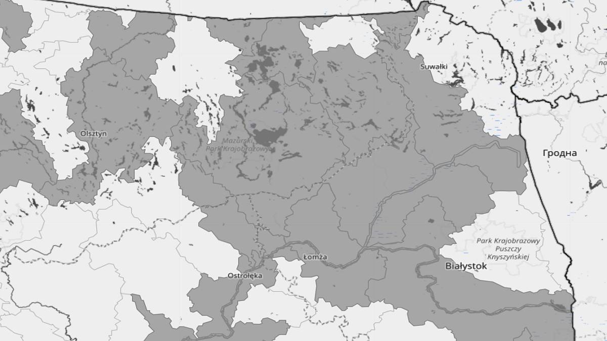 Szare plamy na mapie Polski. W tych miejscach zagrożenie jest największe