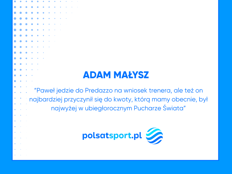 Adam Małysz tłumaczy decyzję trenera Macieja Maciusiaka
