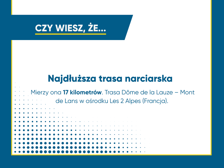 Najdłuższa trasa narciarska na świecie ma 17 kilometrów