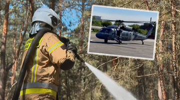 Strażacy walczą z pożarami. W akcji śmigłowiec Black Hawk