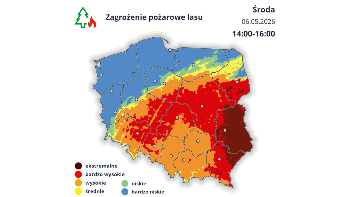 Pożary lasów na Lubelszczyźnie. IMGW ostrzega przed ekstremalnym zagrożeniem