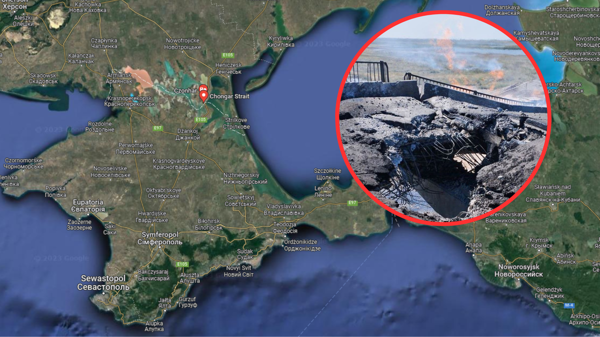 Wojna w Ukrainie. Atak na most Czonharski. Ukraińcy ostrzelali przeprawę na Krym