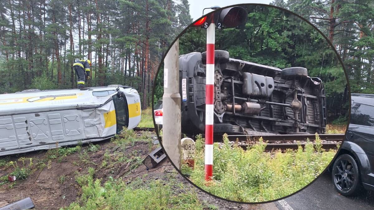 Bus wylądował na torach. Służby w akcji