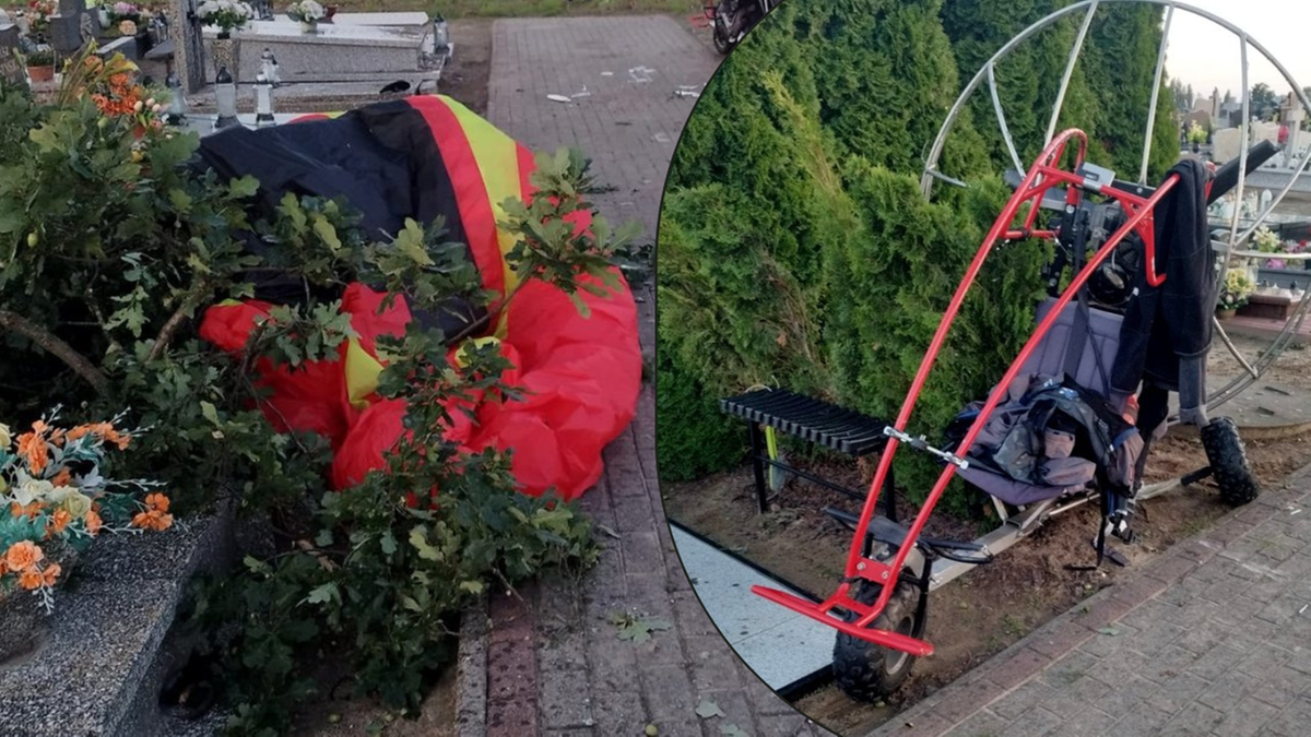 Leciał nad cmentarzem, zahaczył o drzewa. Tragiczny wypadek paralotniarza