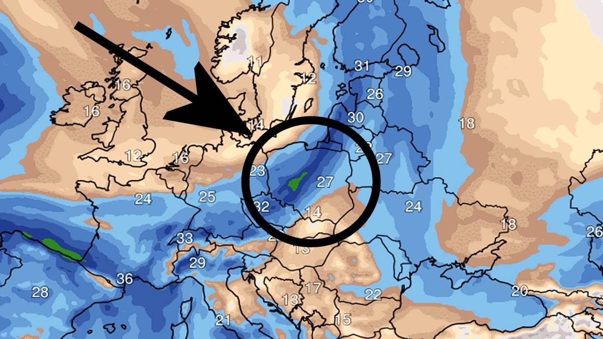 Po upale nadejdą burze. Fot. climatereanalyzer.org