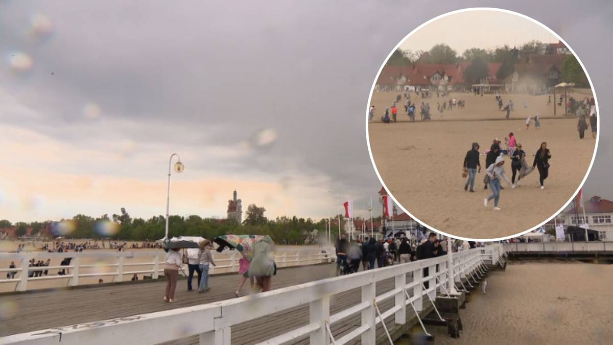 Pogoda zaskoczyła turystów. Uciekali z kocami na plaży