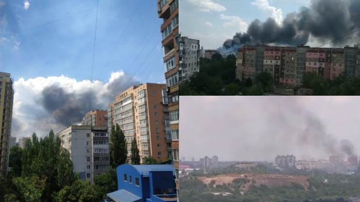 Wojna w Ukrainie. Płonie rosyjski skład amunicji w okupowanym Doniecku