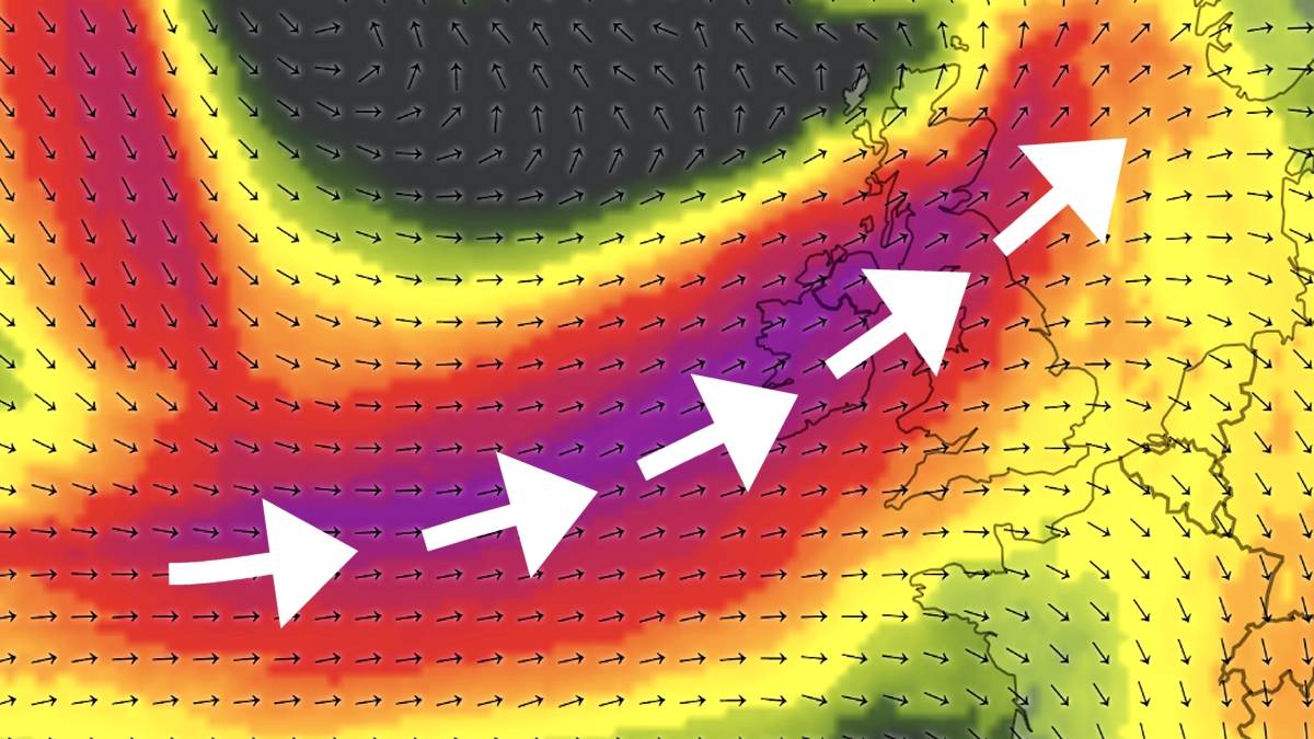 Prąd strumieniowy towarzyszący głębokiemu niżowy Amy. Fot. imweather.com