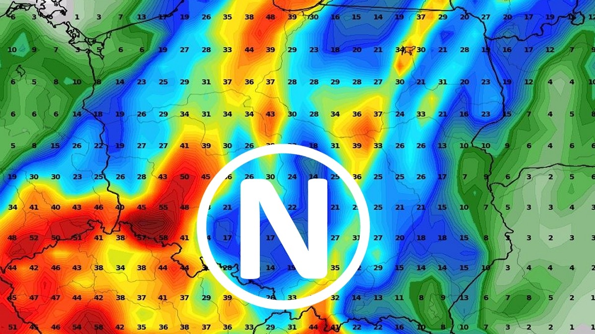 Cyklon Benedykt wkroczy nad Polskę i przyniesie ulewy. Fot. Wxcharts.