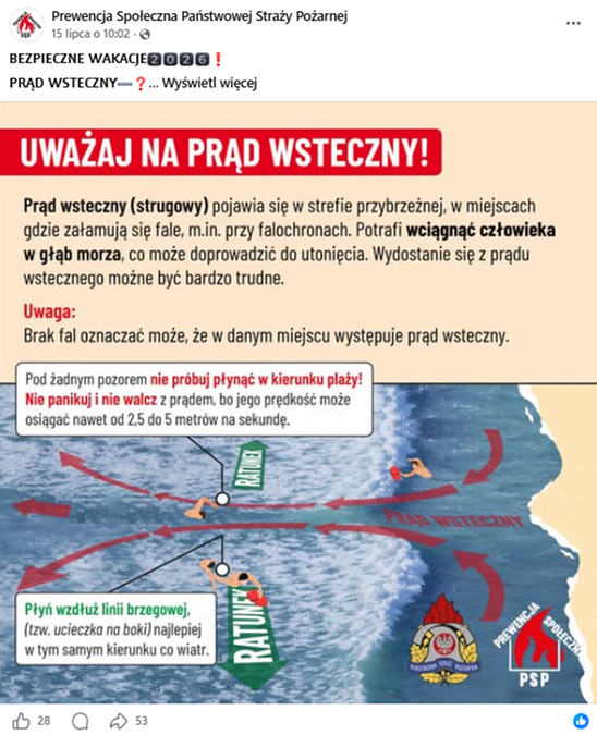 Prądy wsteczne stanowią zagrożenie na polskich plażach